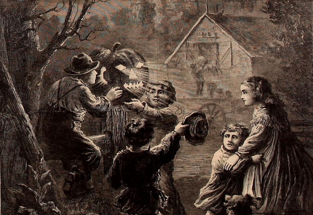 Halloween themed Sketch from Harpers Weekly Nov. 1867 issue